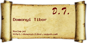 Domonyi Tibor névjegykártya