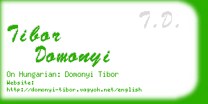 tibor domonyi business card